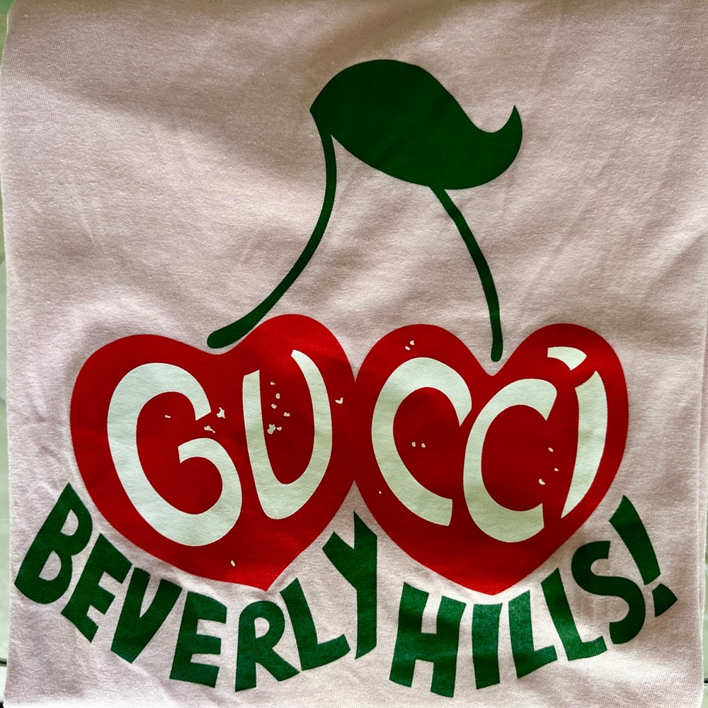 Long -sleeved t shirt features the "Beverly Hills!" Cherry- Pink oversized - Picture 6 of 6